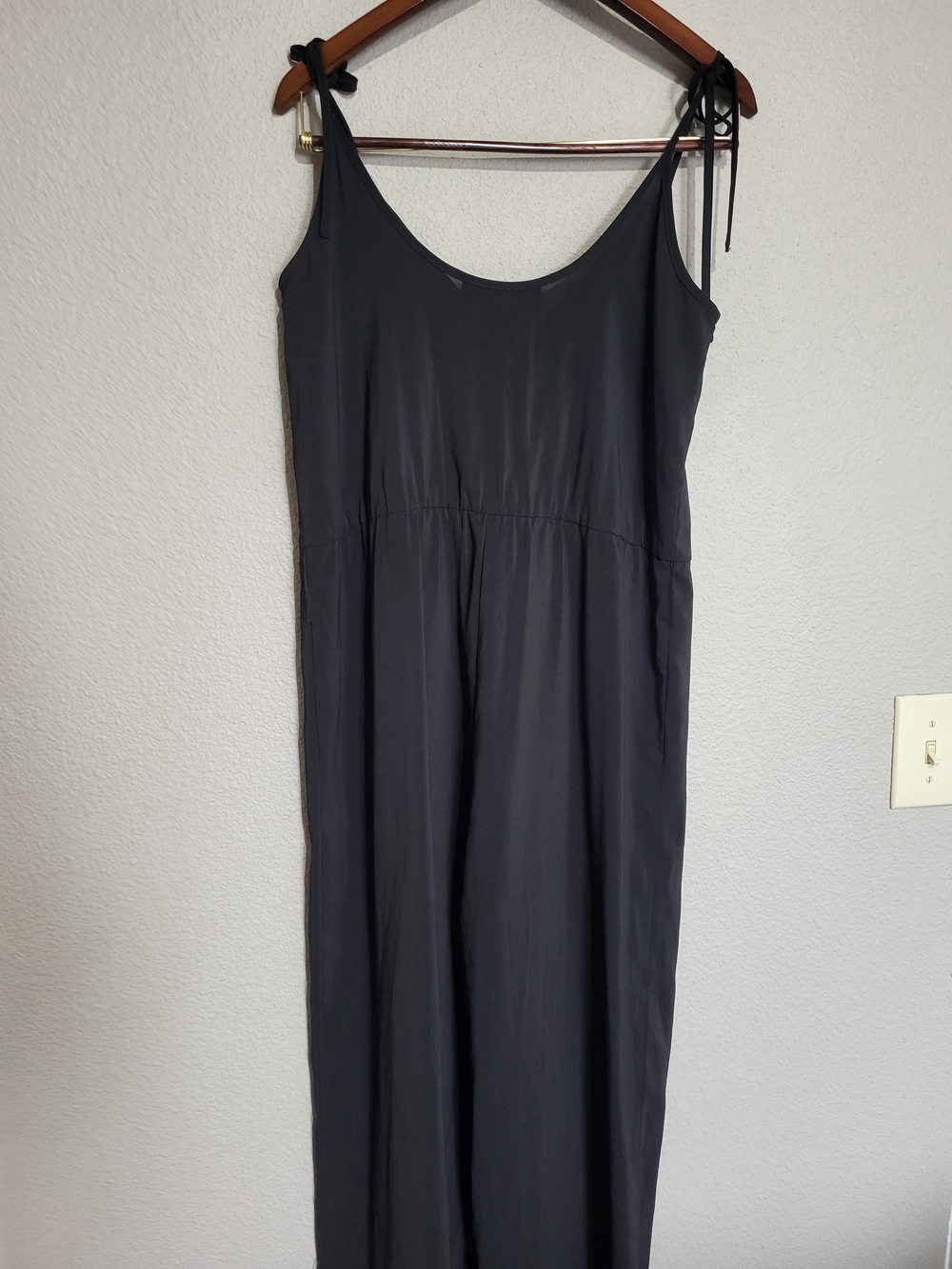 Kardashian Kollection Women's Black Tie Spaghetti Straps Jumpsuit Size Small